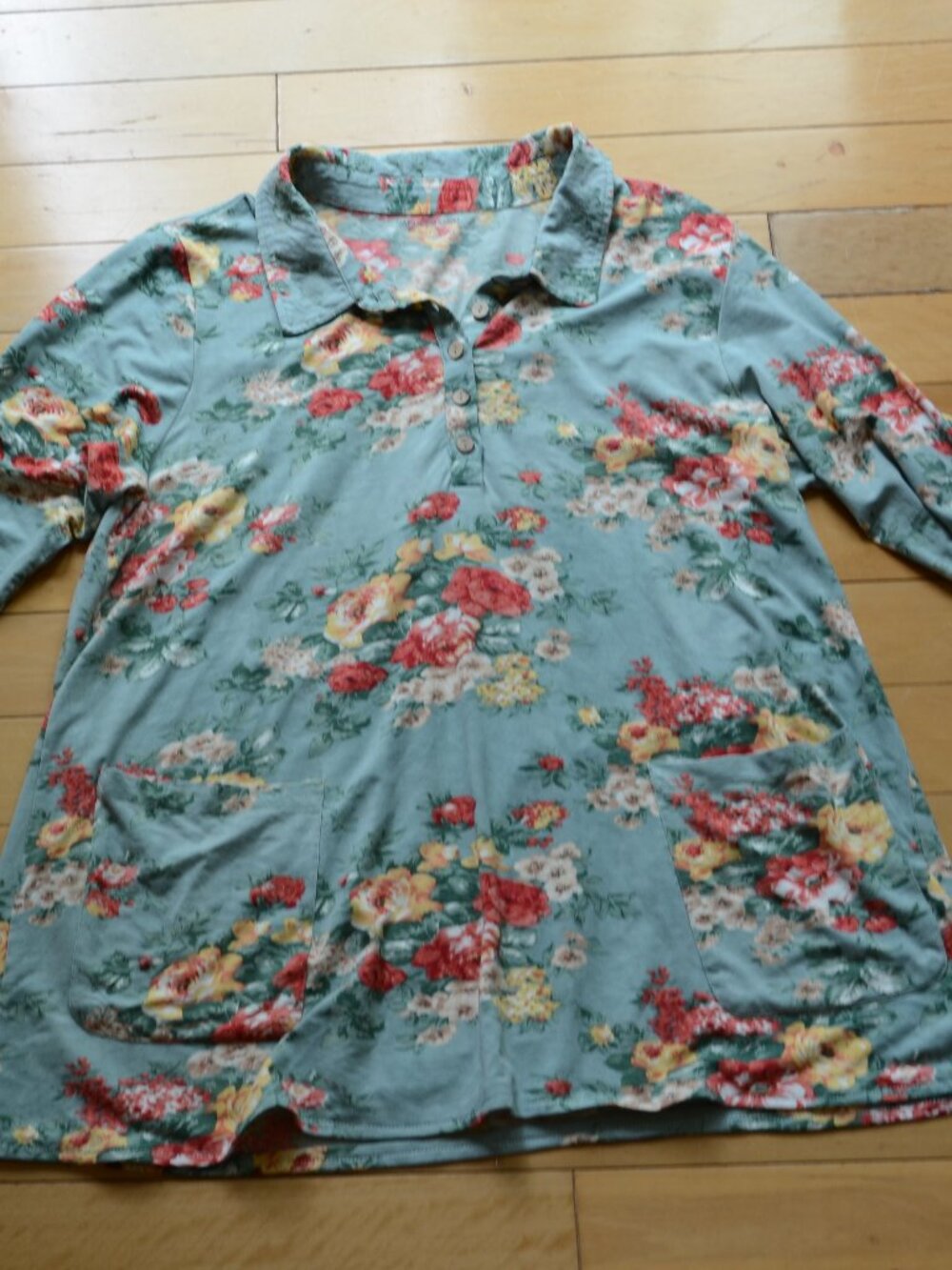 April Cornell Floral Tunic Top Size L